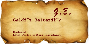 Galát Baltazár névjegykártya